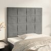 vidaXL T&ecirc;te de lit Gris clair 100x5x118/128 cm Velours