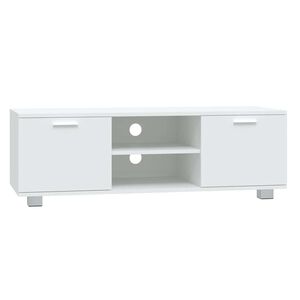 vidaXL Meuble TV Blanc 120x40,5x35 cm Bois d'ing&eacute;nierie