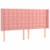 vidaXL Sommier &agrave; lattes de lit avec matelas Rose 200x200 cm Velours
