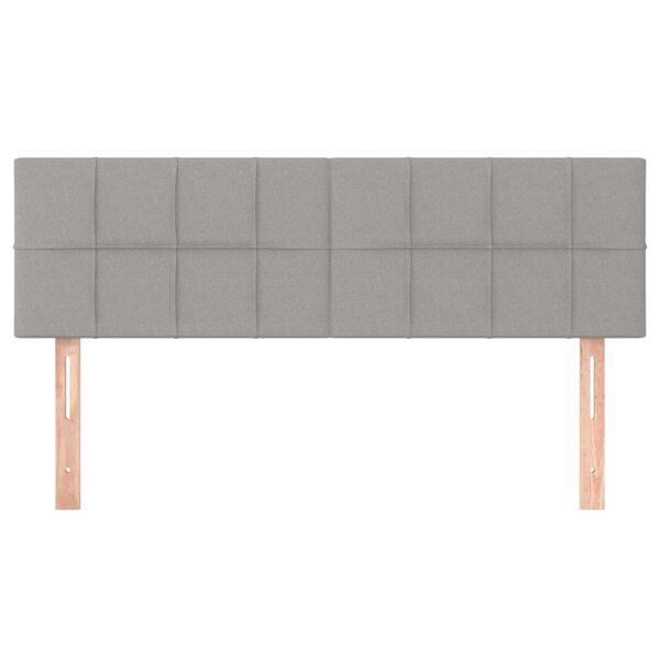 vidaXL T&ecirc;tes de lit Gris clair 144x5x78/88 cm Tissu