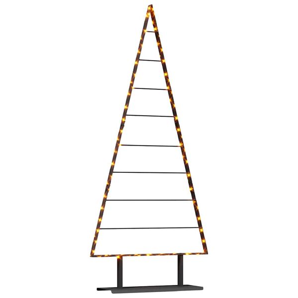 vidaXL Arbre de No&euml;l en m&eacute;tal avec support Noir 180 cm Acier