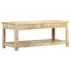 vidaXL Table basse peinte &agrave; main 110x50x45 cm Bois de manguier massif