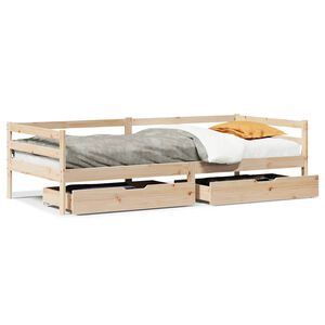 vidaXL Lit de jour avec tiroirs sans matelas 90x200 cm bois massif