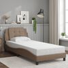 vidaXL Cadre de lit sans matelas Zadar cappuccino 100x200 cm similicuir