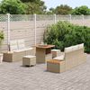 vidaXL Ensemble de canap&eacute; de jardin 8 pcs Beige polyrotin