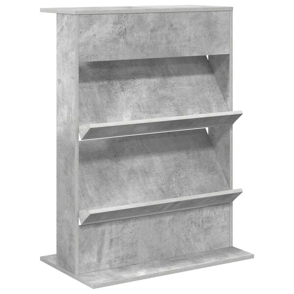 vidaXL &Eacute;tag&egrave;re &agrave; magazines avec &eacute;tag&egrave;re Gris b&eacute;ton 70 x 41 x 96 cm