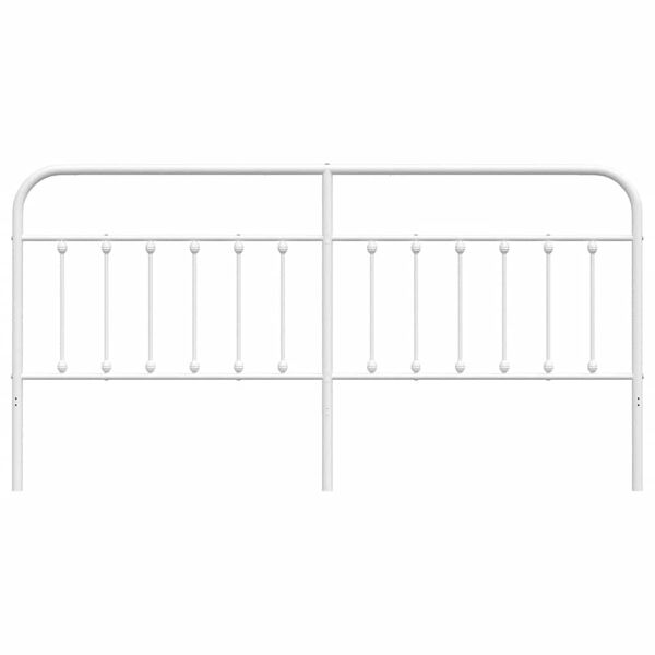 vidaXL T&ecirc;te de lit m&eacute;tal blanc 193 cm