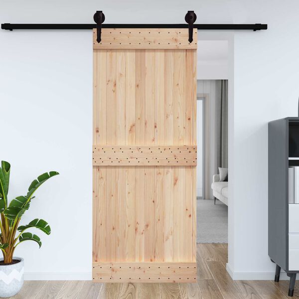 vidaXL Porte NARVIK Naturel 95 x 210 cm Bois de pin massif