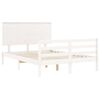 vidaXL Cadre de lit sans matelas blanc 140x200 cm bois massif
