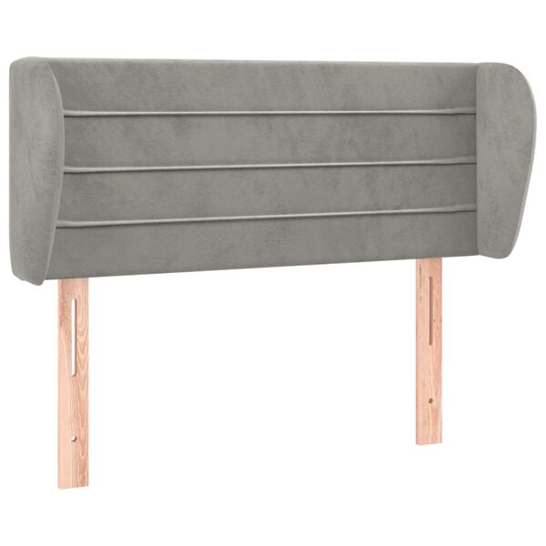 vidaXL T&ecirc;te de lit avec oreilles Gris clair 103x23x78/88 cm Velours