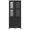 vidaXL Buffet VIKEN noir 80x40x190 cm bois massif de pin