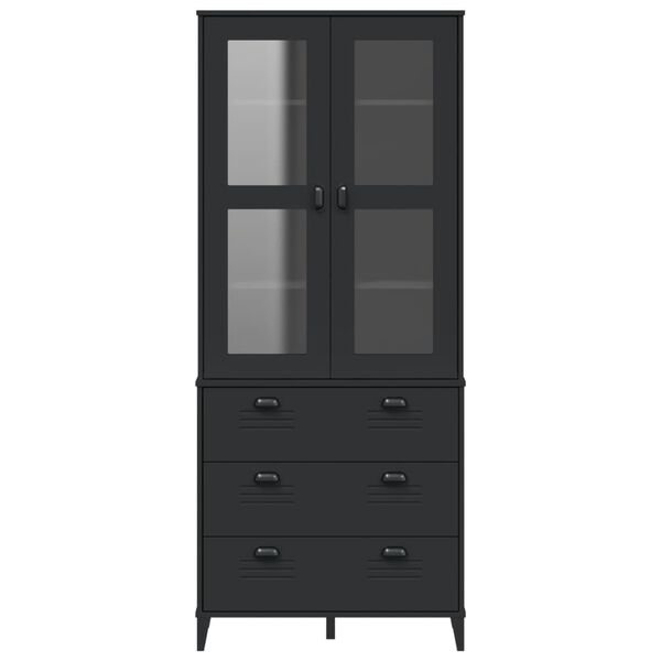 vidaXL Buffet VIKEN noir 80x40x190 cm bois massif de pin