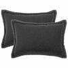vidaXL Housse de coussin 2 pc HOUTEN Gris fonc&eacute; 30 x 50 cm Boucl&eacute;