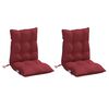 vidaXL Coussins de chaise &agrave; dossier bas lot de 2 rouge bordeaux