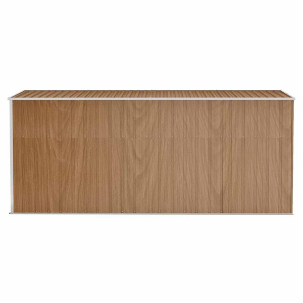 vidaXL Abri de jardin mural marron 118 x 382 x 178 cm Acier galvanisé