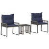 vidaXL Ensemble de meubles d'ext&eacute;rieur 7 pcs Gris et bleu marine