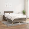 vidaXL Sommier &agrave; lattes de lit avec matelas Taupe 120x200 cm Tissu