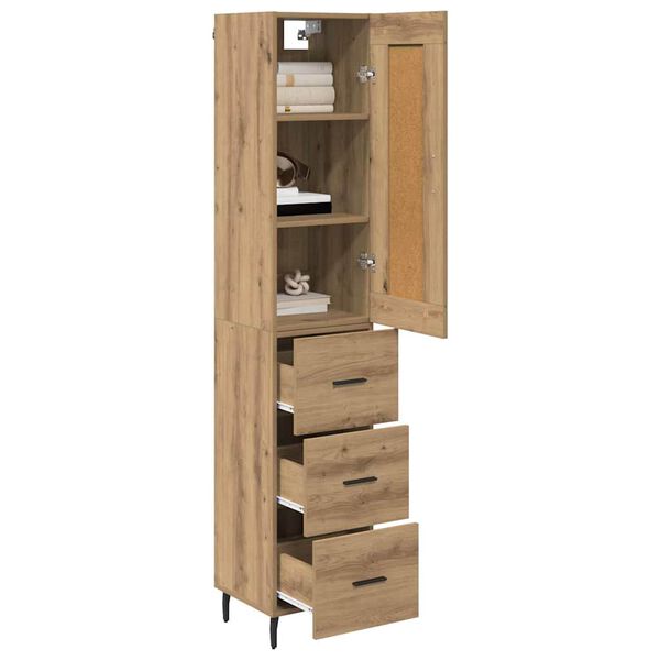vidaXL Haut Armoire avec tiroir Ch&ecirc;ne artisanal 34,5 x 34 x 180 cm