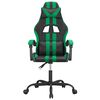 vidaXL Chaise de jeu pivotante Noir et vert Similicuir