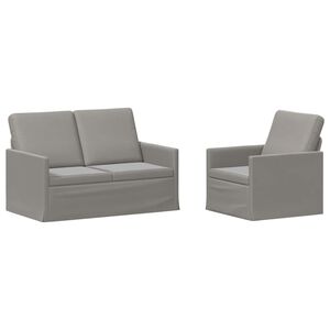 vidaXL Ensemble de Canap&eacute;s 2 pcs Gris clair Velours (V)