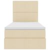 vidaXL Lit avec rangement et matelas Cr&egrave;me 90 x 190 cm Polyester