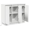 vidaXL Buffet LED Blanc 90 x 32 x 75 cm Bois d'ing&eacute;nierie