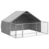 vidaXL Niche d'ext&eacute;rieur pour chien enclos 3x3x1,9 m acier galvanis&eacute;
