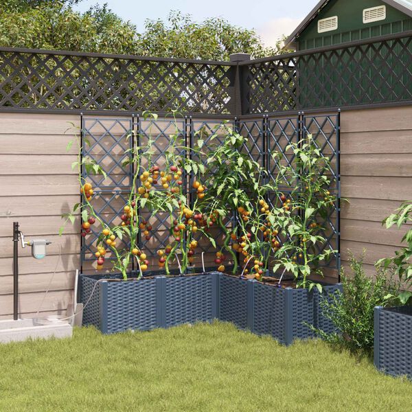 vidaXL Cache-pot de jardin 2 pcs Gris 80 x 40 x 125,5 cm Acier