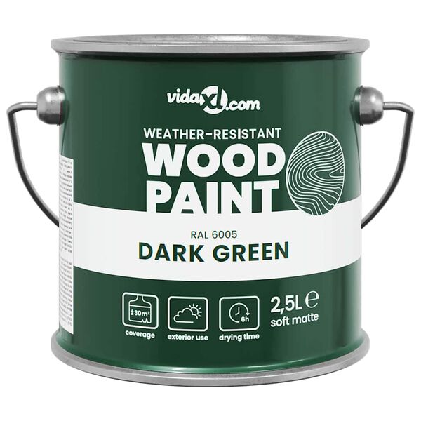 vidaXL Peinture pour bois Vert 16,5 x 16,5 x 16 cm Impression murale