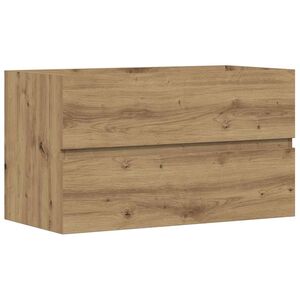 vidaXL Armoire d'&eacute;vier ch&ecirc;ne artisanal 90x38,5x45 cm bois d'ing&eacute;nierie