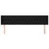 vidaXL T&ecirc;te de lit avec oreilles Noir 183x16x78/88 cm Tissu