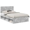 vidaXL Cadre de lit Gris B&eacute;ton 135 x 190 cm Bois de pin massif