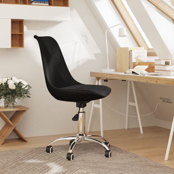 vidaXL Chaise pivotante de bureau Noir Tissu
