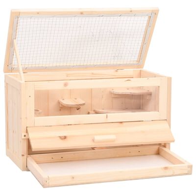 vidaXL Cage à hamster 60x30x35 cm bois massif de sapin