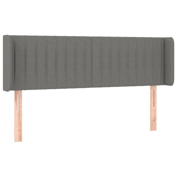 vidaXL Tête de lit à LED Gris foncé 147x16x78/88 cm Tissu
