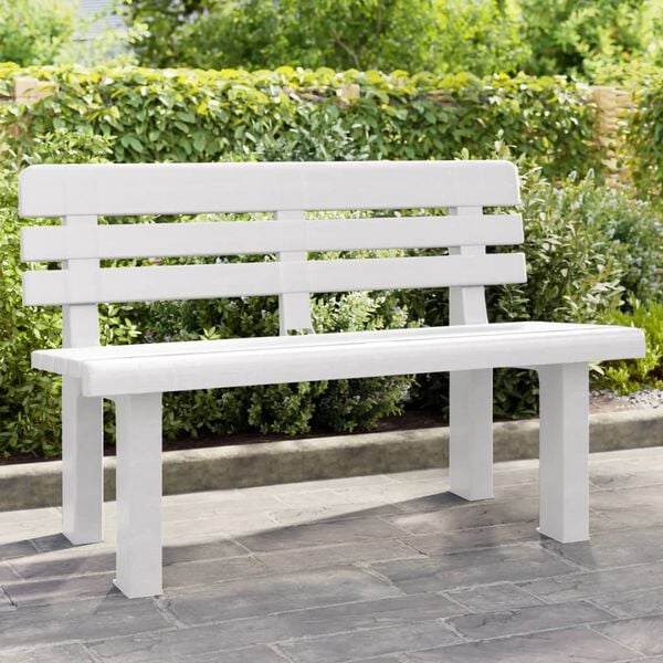 vidaXL Banc de jardin blanc 110x52x71 cm polypropyl&egrave;ne