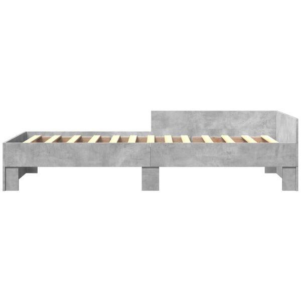 vidaXL Cadre de lit sans matelas gris b&eacute;ton 90x190cm bois d'ing&eacute;nierie