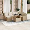 vidaXL Salon de jardin avec coussins 8 pcs beige r&eacute;sine tress&eacute;e