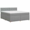 vidaXL Lit boxspring avec matelas Gris clair 160 x 200 cm Tissu