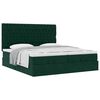 vidaXL Cadre de lit ottoman avec matelas vert fonc&eacute; 200x200 cm velours