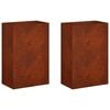 vidaXL Cache-pot de jardin 2 pc Rouill&eacute; 40 x 30 x 75 cm Acier patin&eacute;