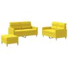 vidaXL Ensemble de canap&eacute;s 3 pcs avec coussins Jaune clair Tissu