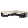 vidaXL Ensemble de canap&eacute; de jardin 11 pcs Noir et blanc cr&egrave;me