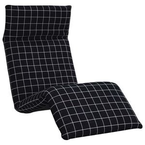 vidaXL Transat pliant &agrave; carreaux noirs 175 x 54 x 8,5 cm tissu Oxford