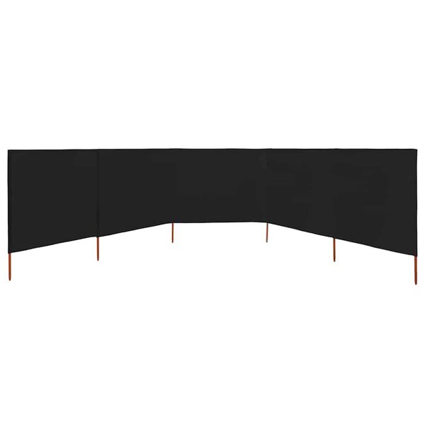 vidaXL Paravent 5 panneaux Tissu 600 x 80 cm Noir