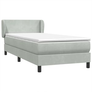 vidaXL Sommier &agrave; lattes de lit et matelas gris clair 90x220 cm velours
