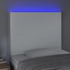 vidaXL Tête de lit à LED Blanc 80x5x118/128 cm Similicuir