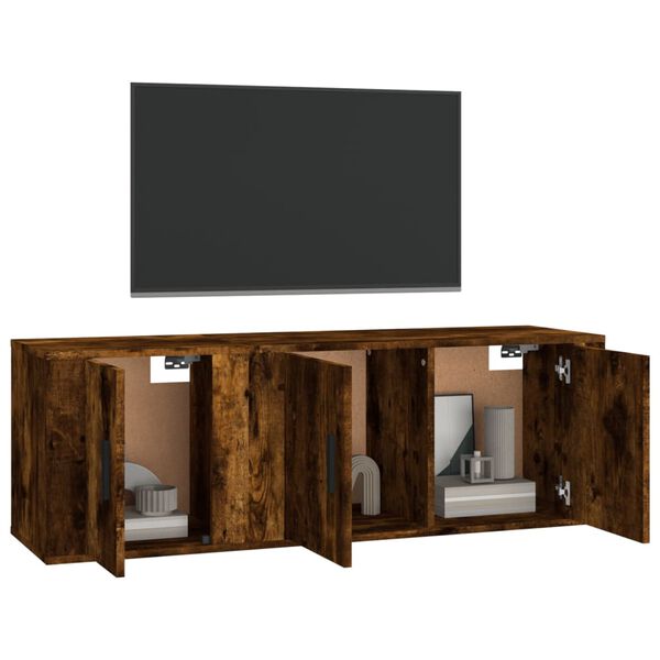 vidaXL Ensemble de meubles TV 2 pcs Chêne fumé Bois d'ingénierie