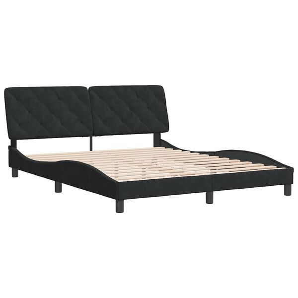 vidaXL Cadre de lit sans matelas noir 160x200 cm velours