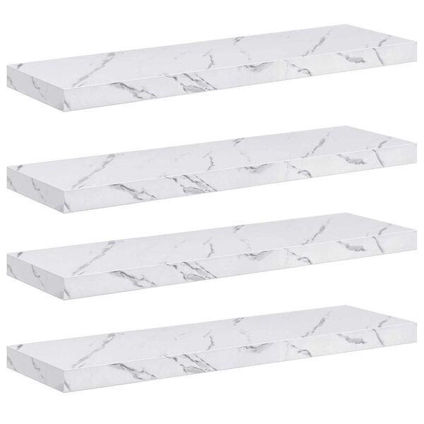 vidaXL &Eacute;tag&egrave;re Murale 4 pcs Marbre blanc 80 x 23,5 x 4 cm